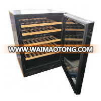 51 Bottles sliding roller wooden shelves  full glasses door  dual zone temperature compressor wine fridge cooler